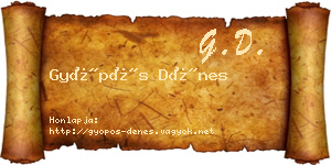 Gyöpös Dénes névjegykártya
