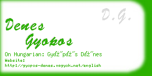 denes gyopos business card